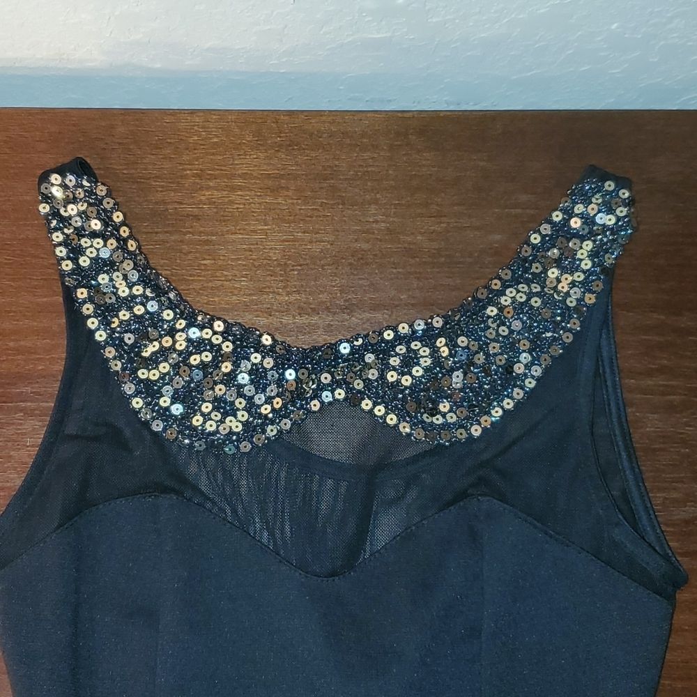 A'gaci sz small peplum top with sheer top and beautiful embellished neck - Picture 8 of 10
